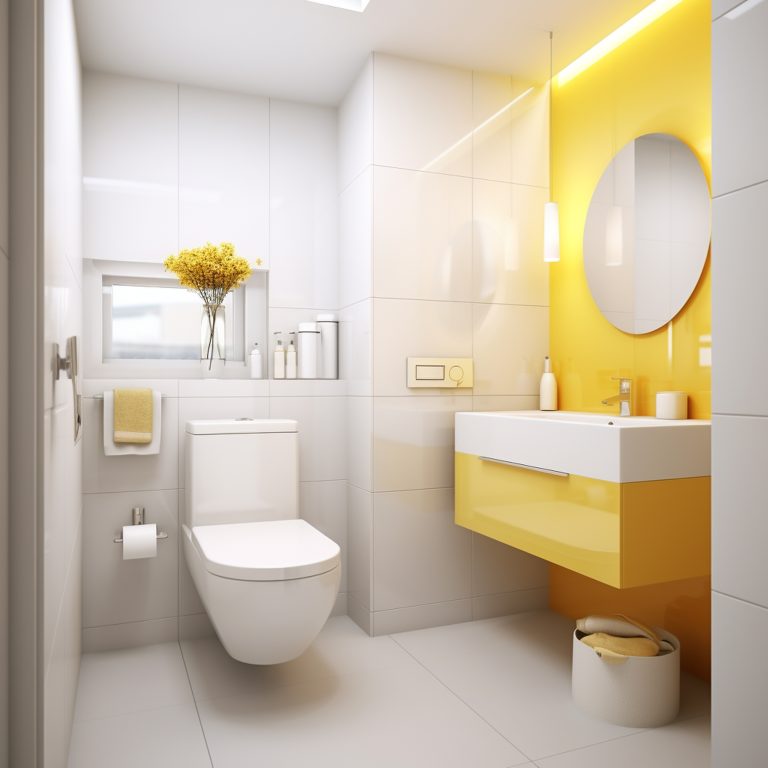 Une petite salle de bain au style moderne avec des éléments de design épurés et des finitions élégantes.