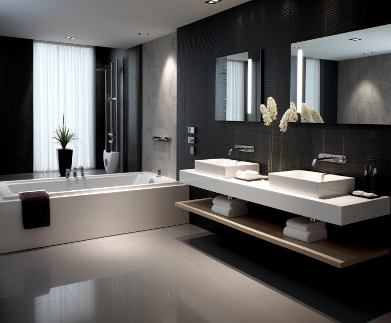 Une salle de bain haut de gamme, symbole de luxe et de raffinement.